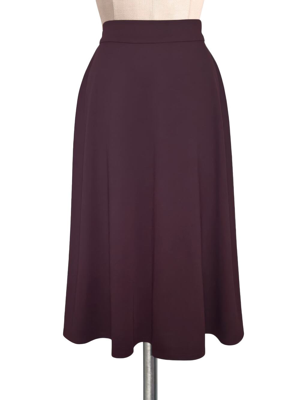 Worthington Dark Purple Skater Flare Back Zipper Skirt With Pockets 10